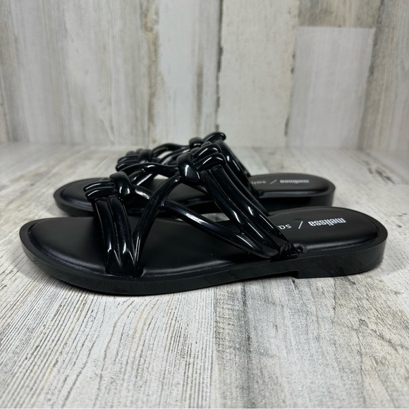 Melissa Wave + Salinas Black PVC Sandals #489 - Picture 1 of 10